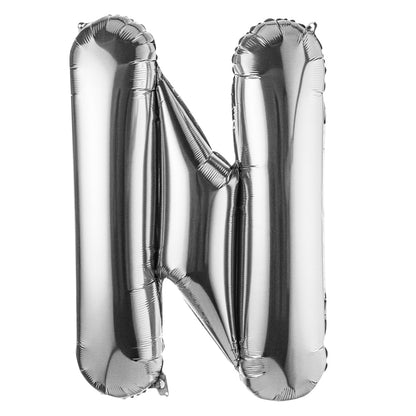 Balloonify Silver Mylar Letter N Balloon - 40" - 1 count box