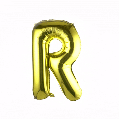 Balloonify Gold Mylar Letter R Balloon - 40" - 1 count box