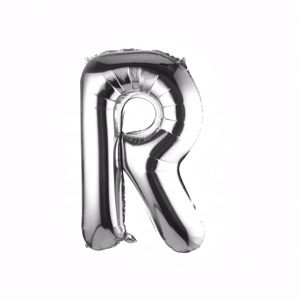Balloonify Silver Mylar Letter R Balloon - 40" - 1 count box
