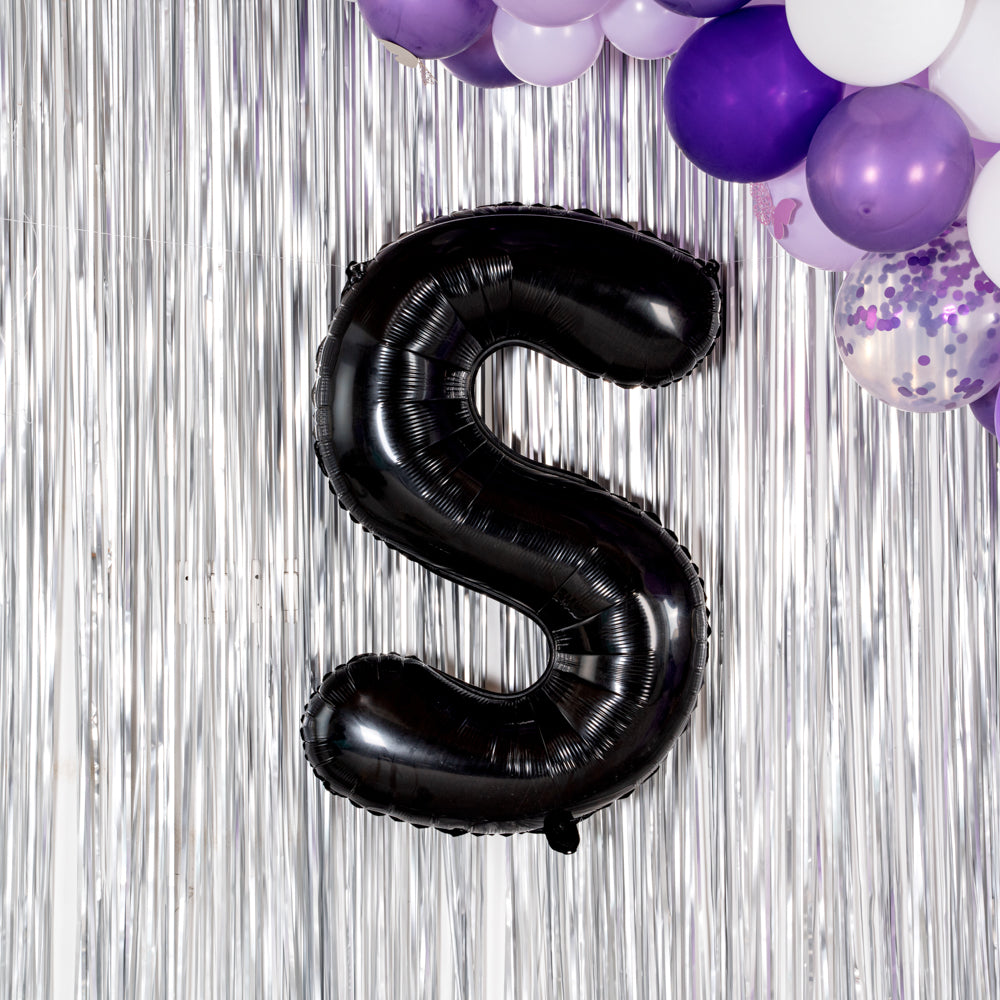 Balloonify Black Mylar Letter S Balloon - 40" - 1 count box