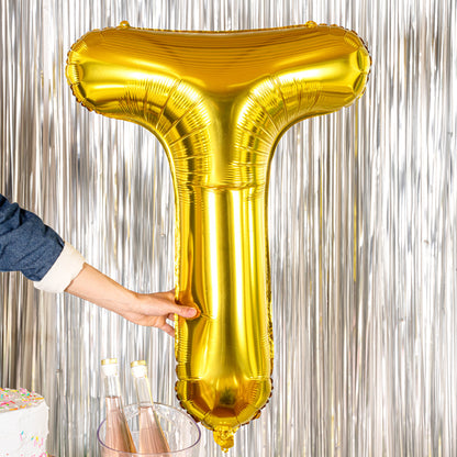 Balloonify Gold Mylar Letter T Balloon - 40" - 1 count box