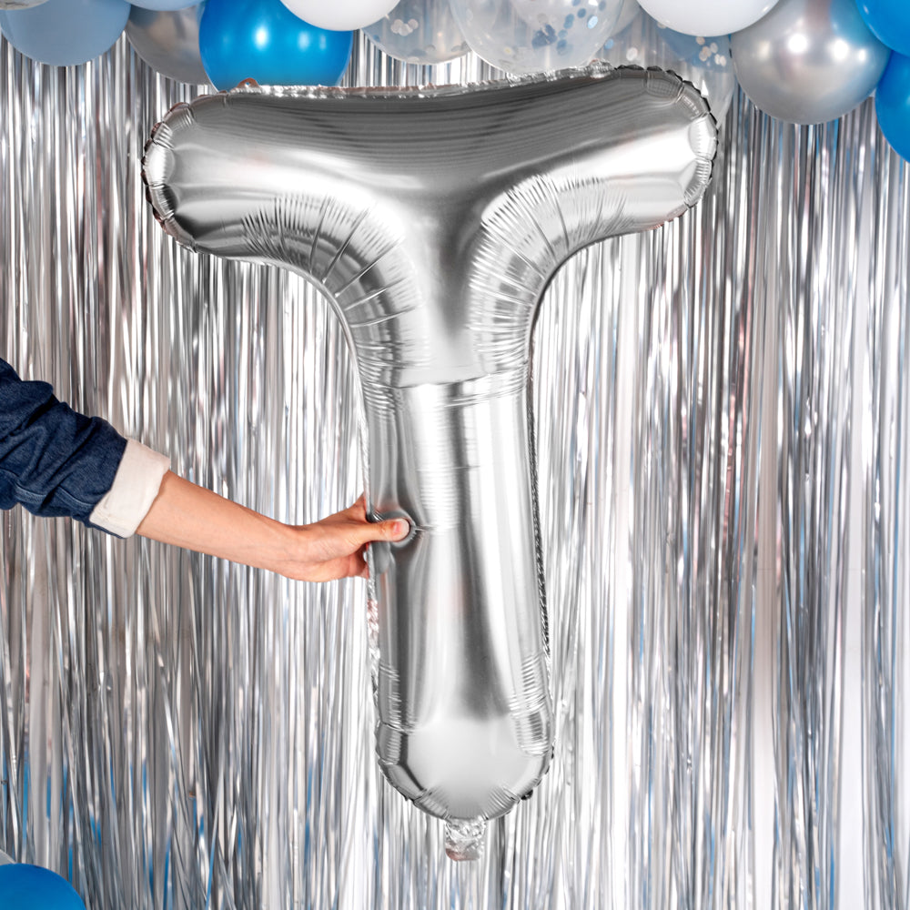 Balloonify Silver Mylar Letter T Balloon - 40" - 1 count box