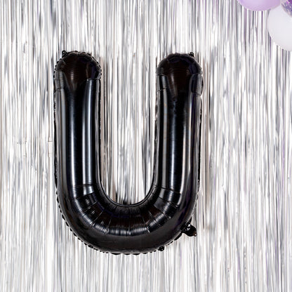 Balloonify Black Mylar Letter U Balloon - 40" - 1 count box