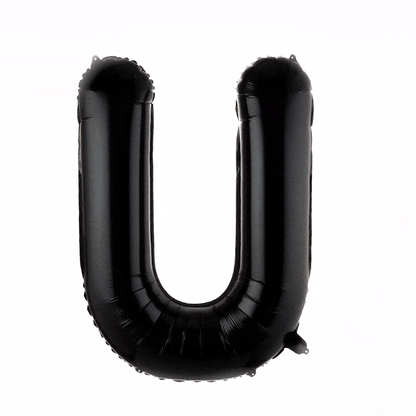 Balloonify Black Mylar Letter U Balloon - 40" - 1 count box