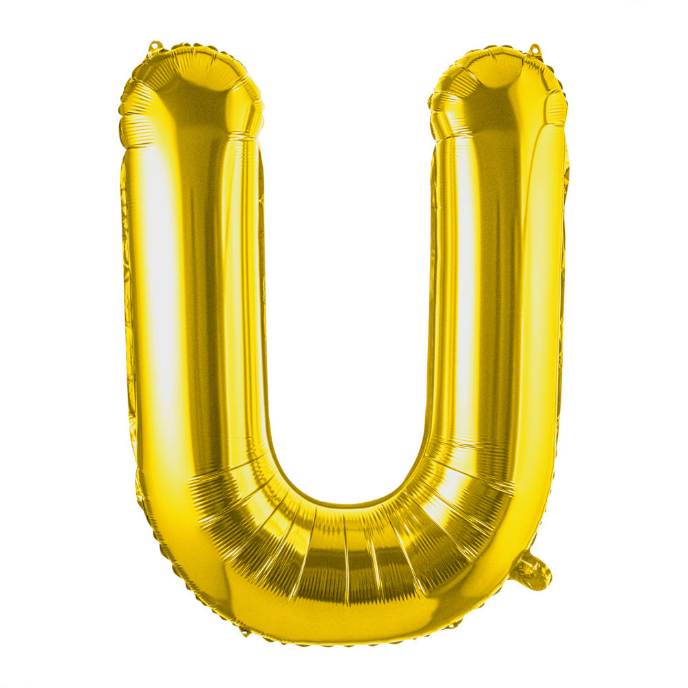 Balloonify Gold Mylar Letter U Balloon - 40" - 1 count box