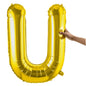 Balloonify Gold Mylar Letter U Balloon - 40" - 1 count box