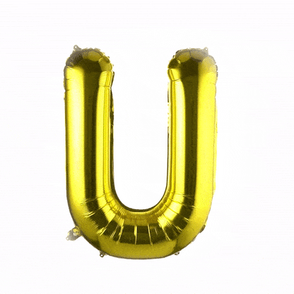 Balloonify Gold Mylar Letter U Balloon - 40" - 1 count box