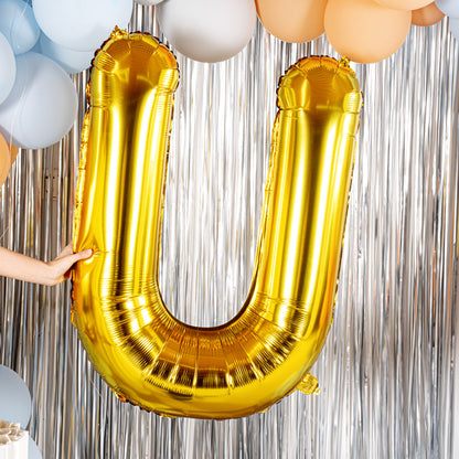 Balloonify Gold Mylar Letter U Balloon - 40" - 1 count box