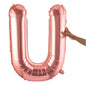 Balloonify Rose Gold Mylar Letter U Balloon - 40" - 1 count box