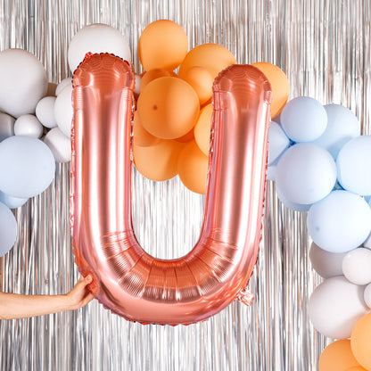 Balloonify Rose Gold Mylar Letter U Balloon - 40" - 1 count box