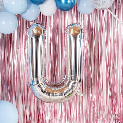 Balloonify Silver Mylar Letter U Balloon - 40" - 1 count box