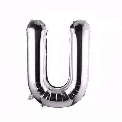 Balloonify Silver Mylar Letter U Balloon - 40" - 1 count box