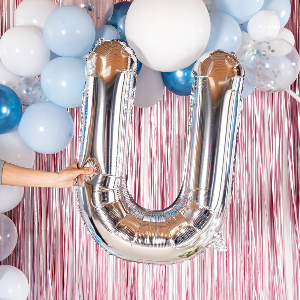 Balloonify Silver Mylar Letter U Balloon - 40" - 1 count box