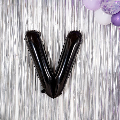 Balloonify Black Mylar Letter V Balloon - 40" - 1 count box