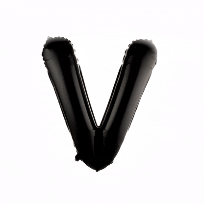 Balloonify Black Mylar Letter V Balloon - 40" - 1 count box