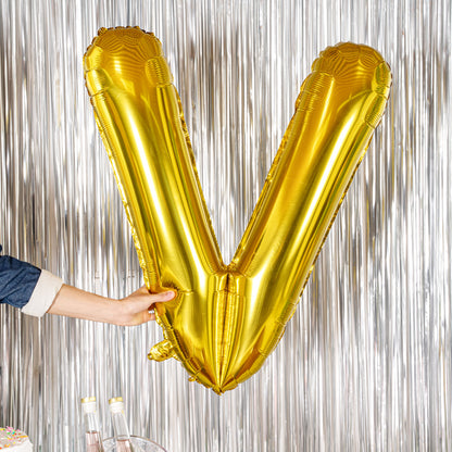 Balloonify Gold Mylar Letter V Balloon - 40" - 1 count box