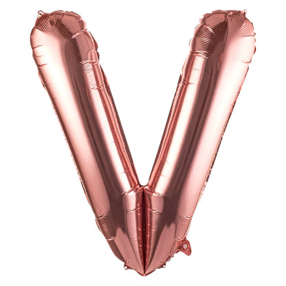 Balloonify Rose Gold Mylar Letter V Balloon - 40" - 1 count box