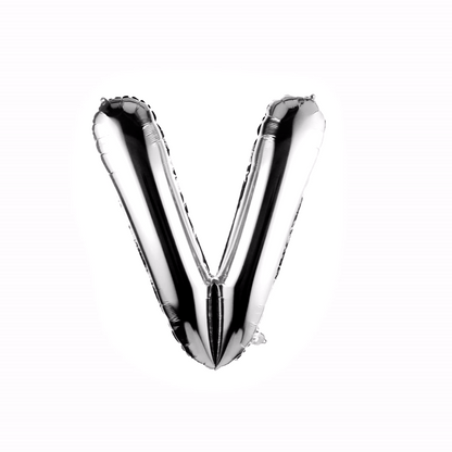 Balloonify Silver Mylar Letter V Balloon - 40" - 1 count box