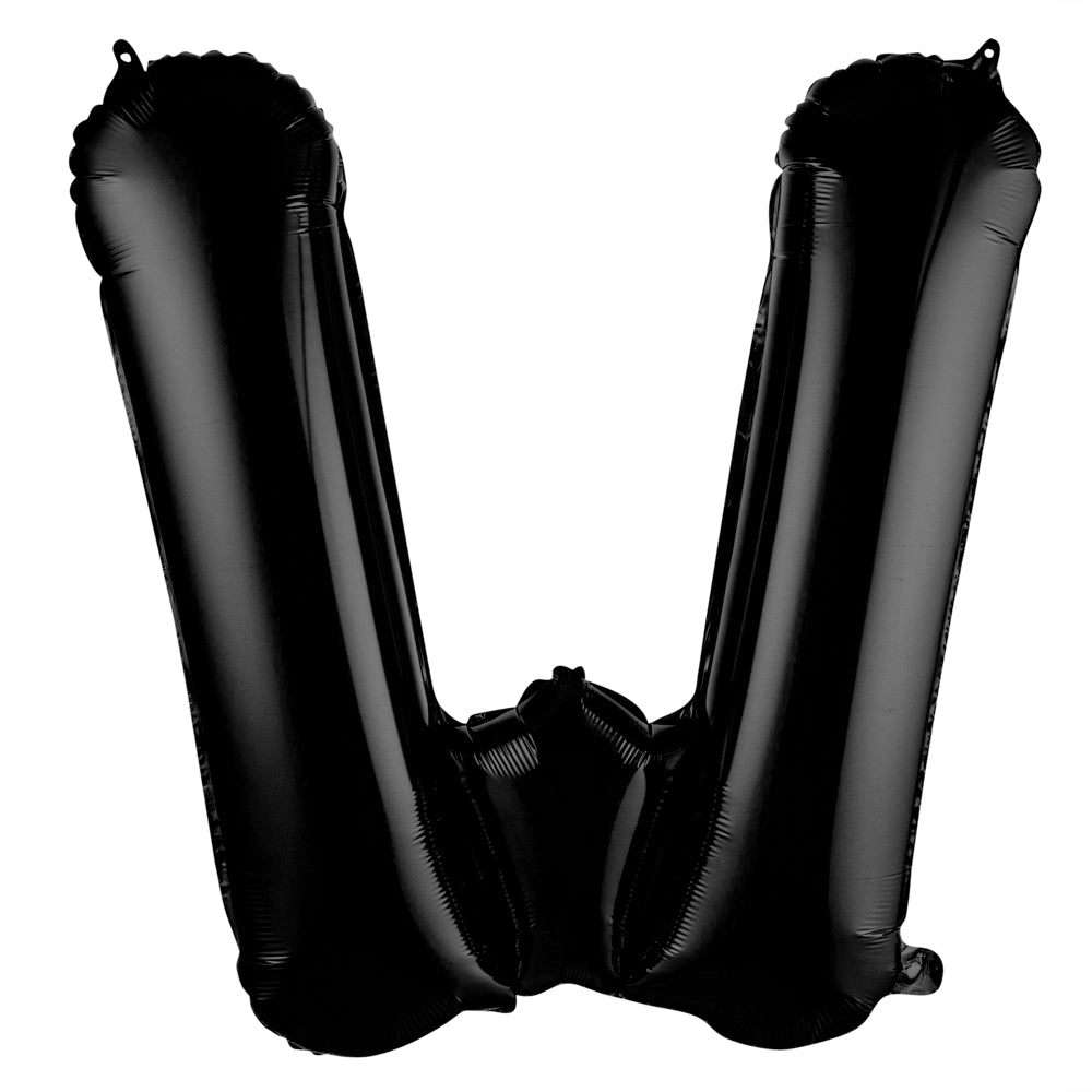 Balloonify Black Mylar Letter W Balloon - 40" - 1 count box