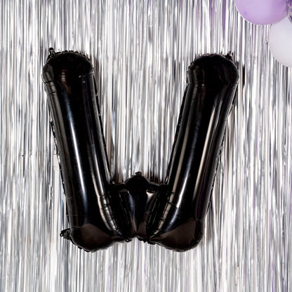 Balloonify Black Mylar Letter W Balloon - 40" - 1 count box