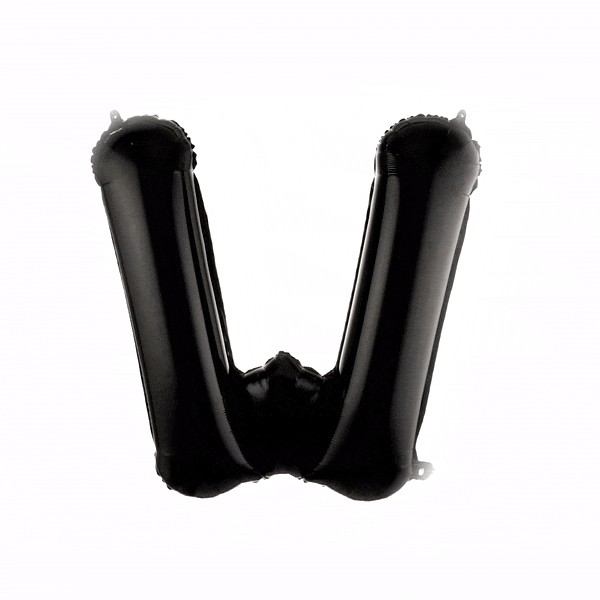 Balloonify Black Mylar Letter W Balloon - 40" - 1 count box