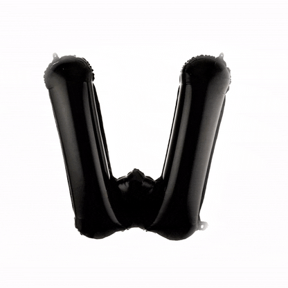 Balloonify Black Mylar Letter W Balloon - 40" - 1 count box