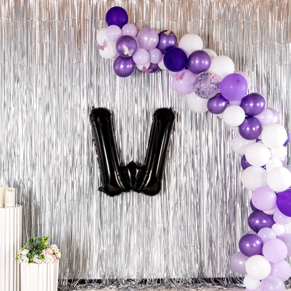 Balloonify Black Mylar Letter W Balloon - 40" - 1 count box