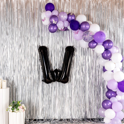 Balloonify Black Mylar Letter W Balloon - 40" - 1 count box
