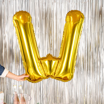 Balloonify Gold Mylar Letter W Balloon - 40" - 1 count box