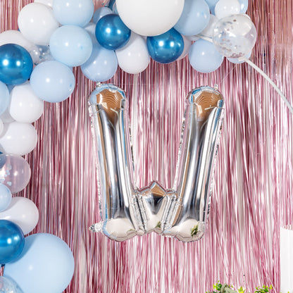 Balloonify Silver Mylar Letter W Balloon - 40" - 1 count box