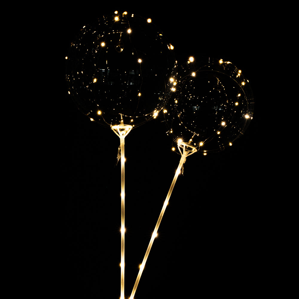 Balloonify Gold LED Bobo Balloon - with String Light - 24" - 10 count box