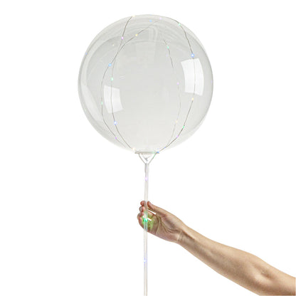 Balloonify Colorful LED Bobo Balloon - with String Light, Handle - 24" - 10 count box