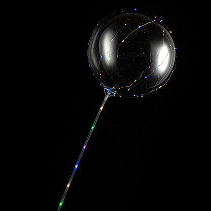 Balloonify Colorful LED Bobo Balloon - with String Light, Handle - 24" - 10 count box