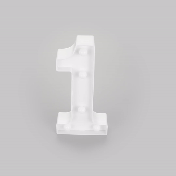 Illumify White LED Marquee Number 1 Sign - 8 3/4" - 1 count box