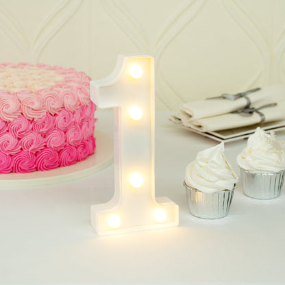 Illumify White LED Marquee Number 1 Sign - 8 3/4" - 1 count box