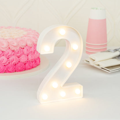 Illumify White LED Marquee Number 2 Sign - 8 3/4" - 1 count box