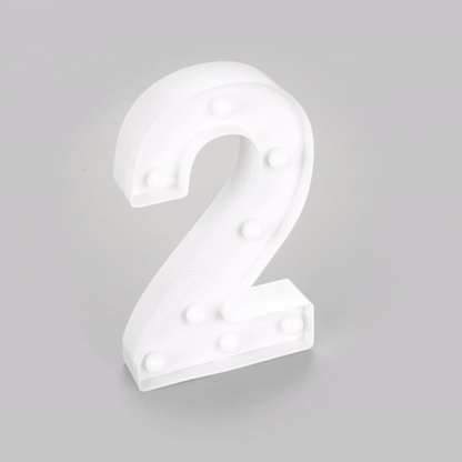 Illumify White LED Marquee Number 2 Sign - 8 3/4" - 1 count box
