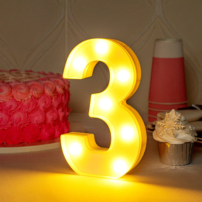 Illumify White LED Marquee Number 3 Sign - 8 3/4" - 1 count box