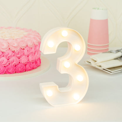 Illumify White LED Marquee Number 3 Sign - 8 3/4" - 1 count box