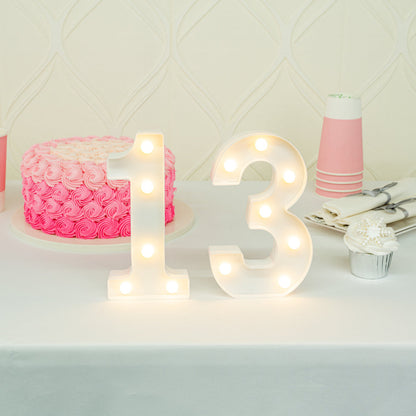 Illumify White LED Marquee Number 3 Sign - 8 3/4" - 1 count box