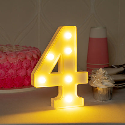 Illumify White LED Marquee Number 4 Sign - 8 3/4" - 1 count box