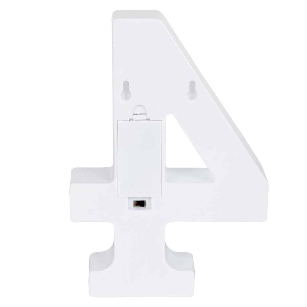 Illumify White LED Marquee Number 4 Sign - 8 3/4" - 1 count box