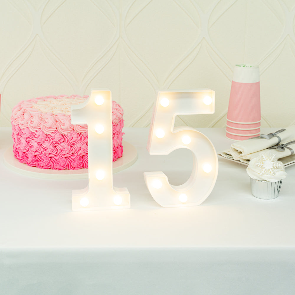 Illumify White LED Marquee Number 5 Sign - 8 3/4" - 1 count box