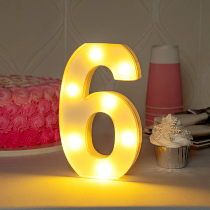 Illumify White LED Marquee Number 6 Sign - 8 3/4" - 1 count box