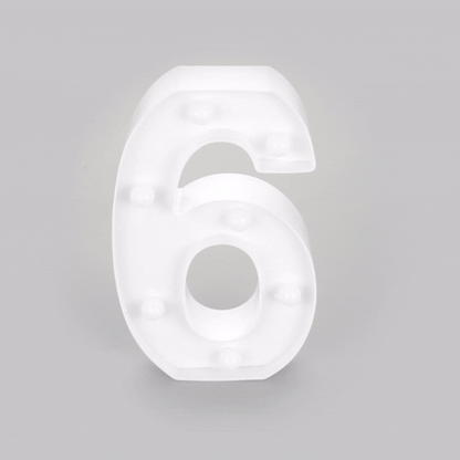 Illumify White LED Marquee Number 6 Sign - 8 3/4" - 1 count box