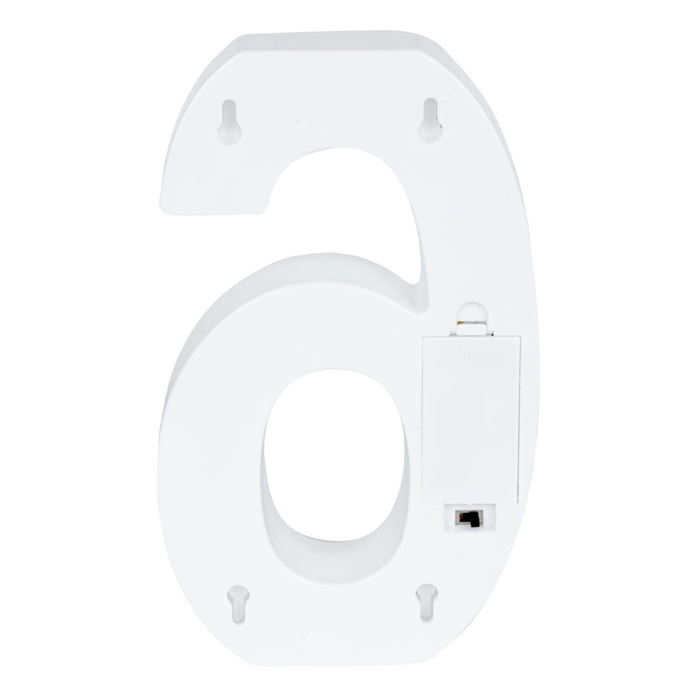 Illumify White LED Marquee Number 6 Sign - 8 3/4" - 1 count box