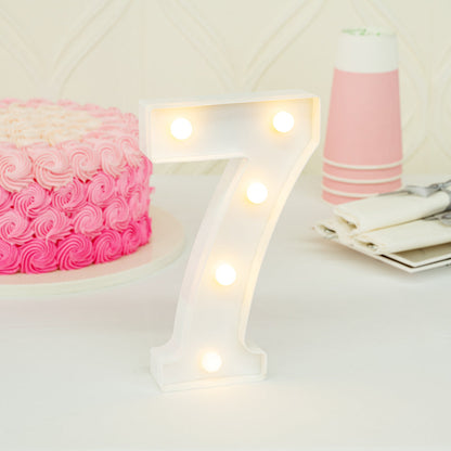 Illumify White LED Marquee Number 7 Sign - 8 3/4" - 1 count box