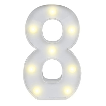 Illumify White LED Marquee Number 8 Sign - 8 3/4" - 1 count box
