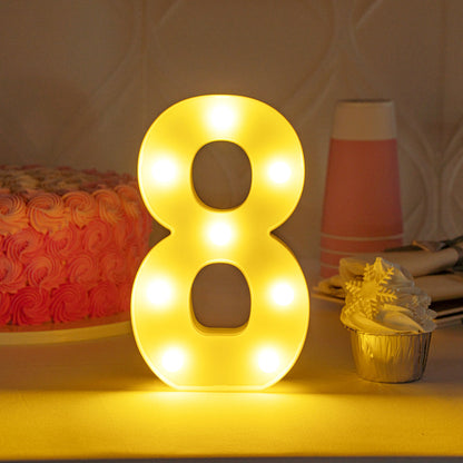 Illumify White LED Marquee Number 8 Sign - 8 3/4" - 1 count box