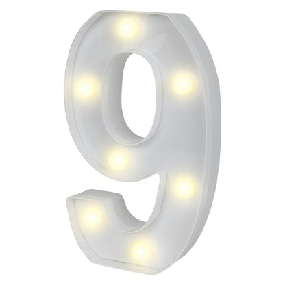 Illumify White LED Marquee Number 9 Sign - 8 3/4" - 1 count box